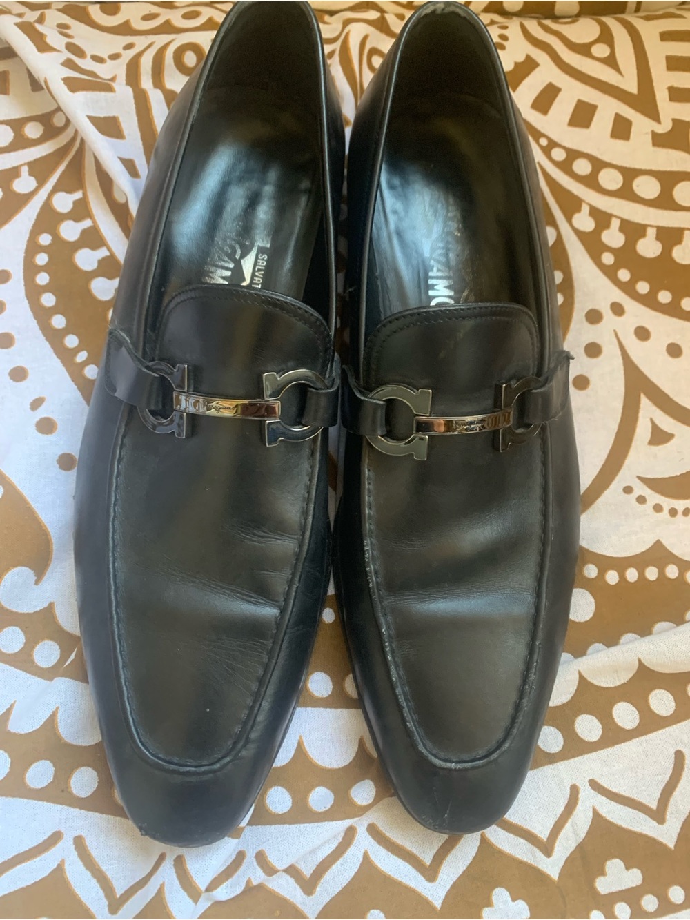 Salvatore Ferragamo Black Leather Bit Loafers
